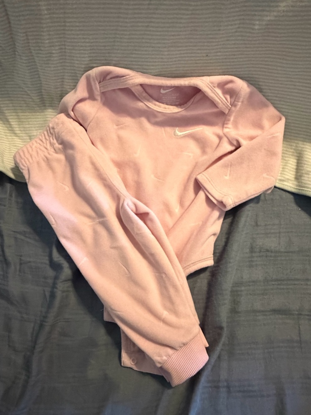 Nike Pink Infant Long-Sleeve Bodysuit with Swoosh